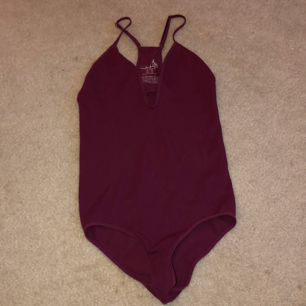 V-neck magenta bodysuit!